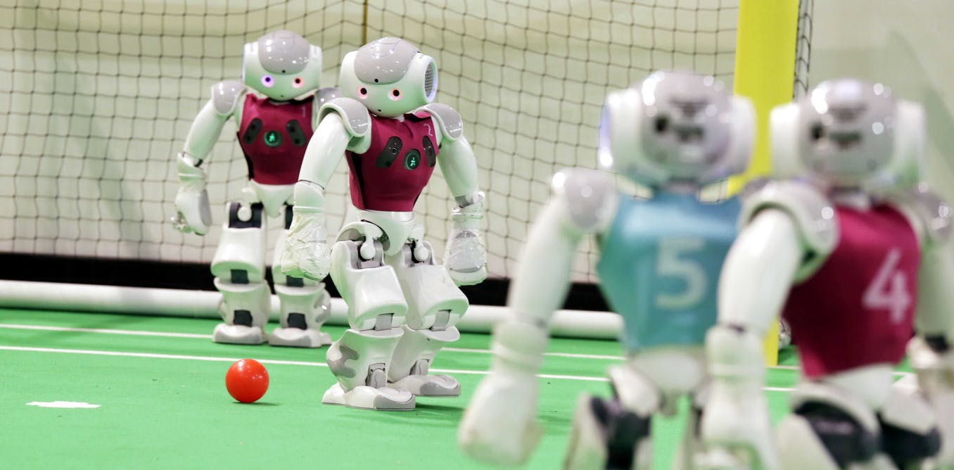 Footballing androids of RoboCup are vital players in our robotic future