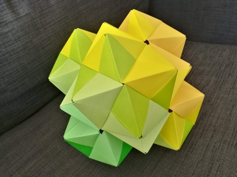 Sonobe units can be put together to build wondrous shapes.