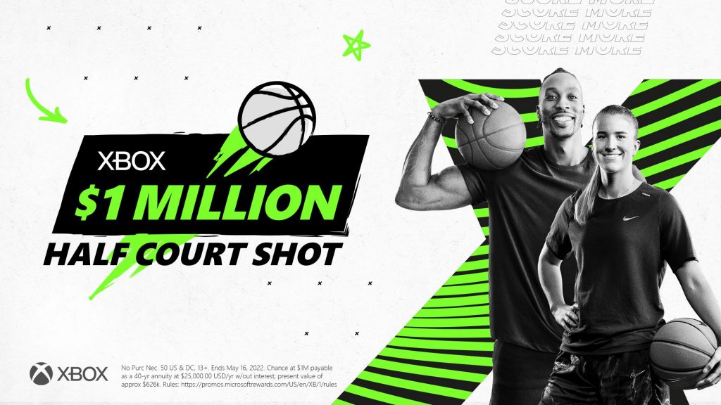 Chance to Score $1 Million with Xbox’s Half-Court Shot Sweepstakes