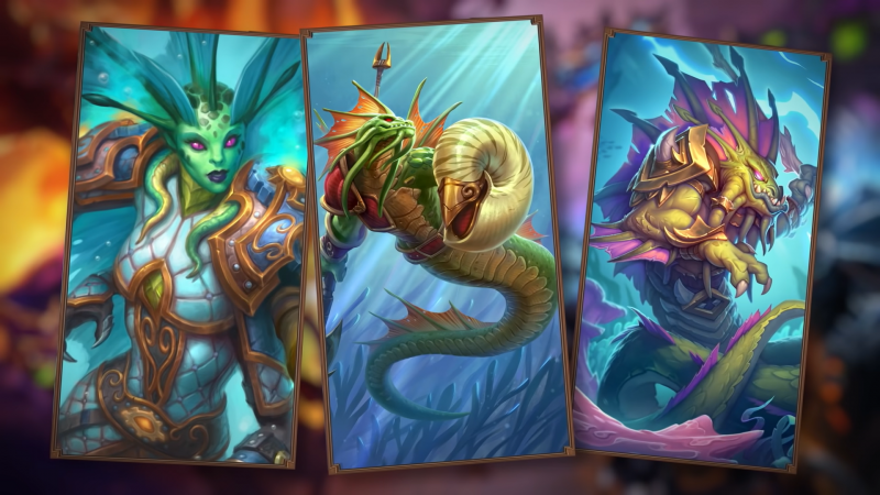 Every Rise Of The Naga Minion Coming To Hearthstone Battlegrounds