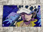 I made Custom Handtufted Trafalgar Law Rug (One Piece Anime) for Gaming Desk Mat.... It's not printed, it's handtufted with different colors of yarns. IG: @ruggyland