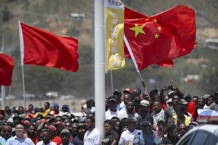 The opening ceremony of a new Chinese-funded road project in PNG.