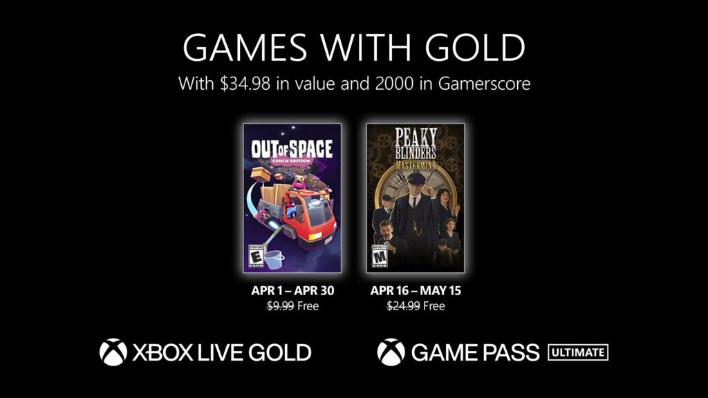 New Games with Gold for April 2023