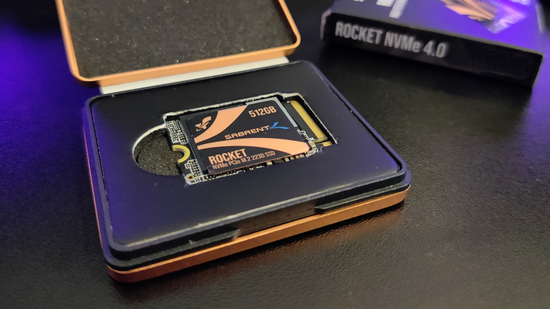 Sabrent Rocket 2230 NVMe 512GB in case.