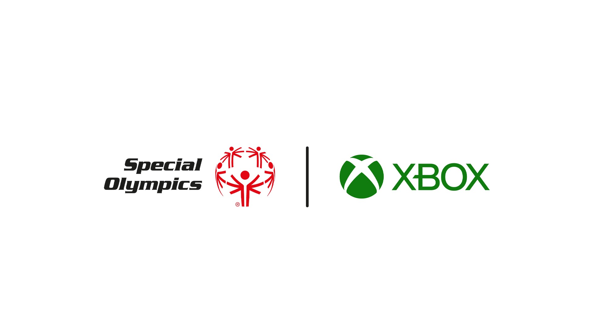 Two logos side by side on a white background, the left logo is the Special Olympics logo and the right logo is the Xbox logo.