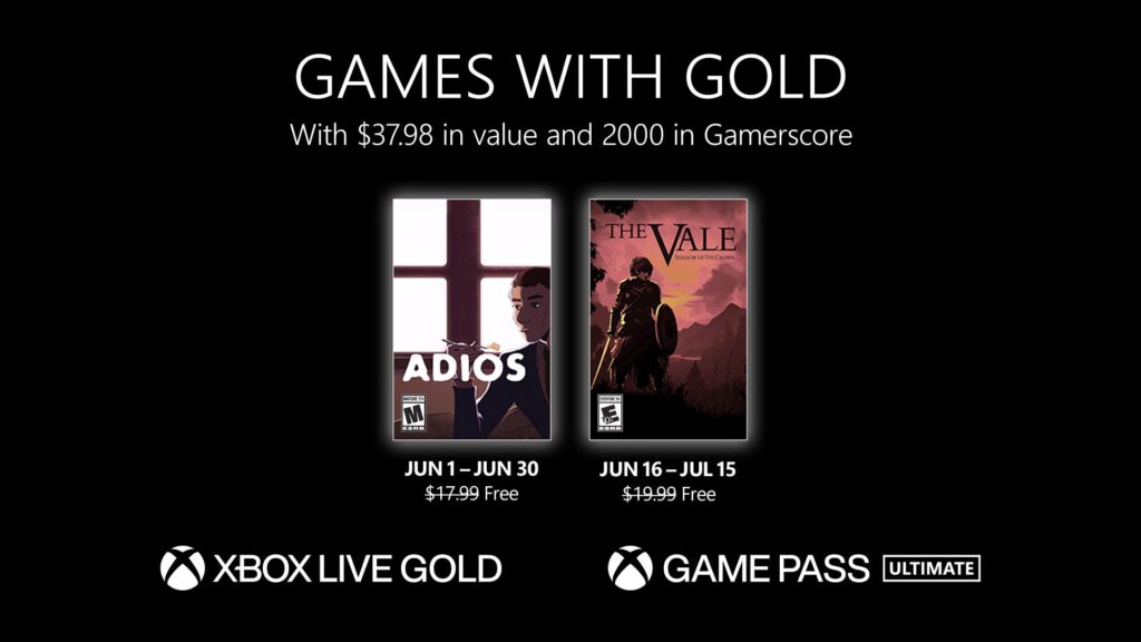 New Games with Gold for June 2023