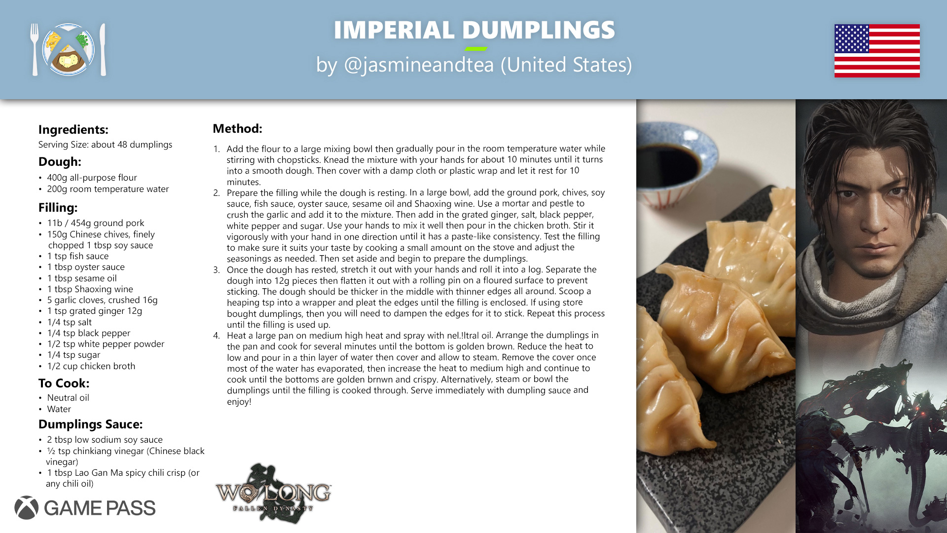 Game Pass Recipe - Imperial Dumplings