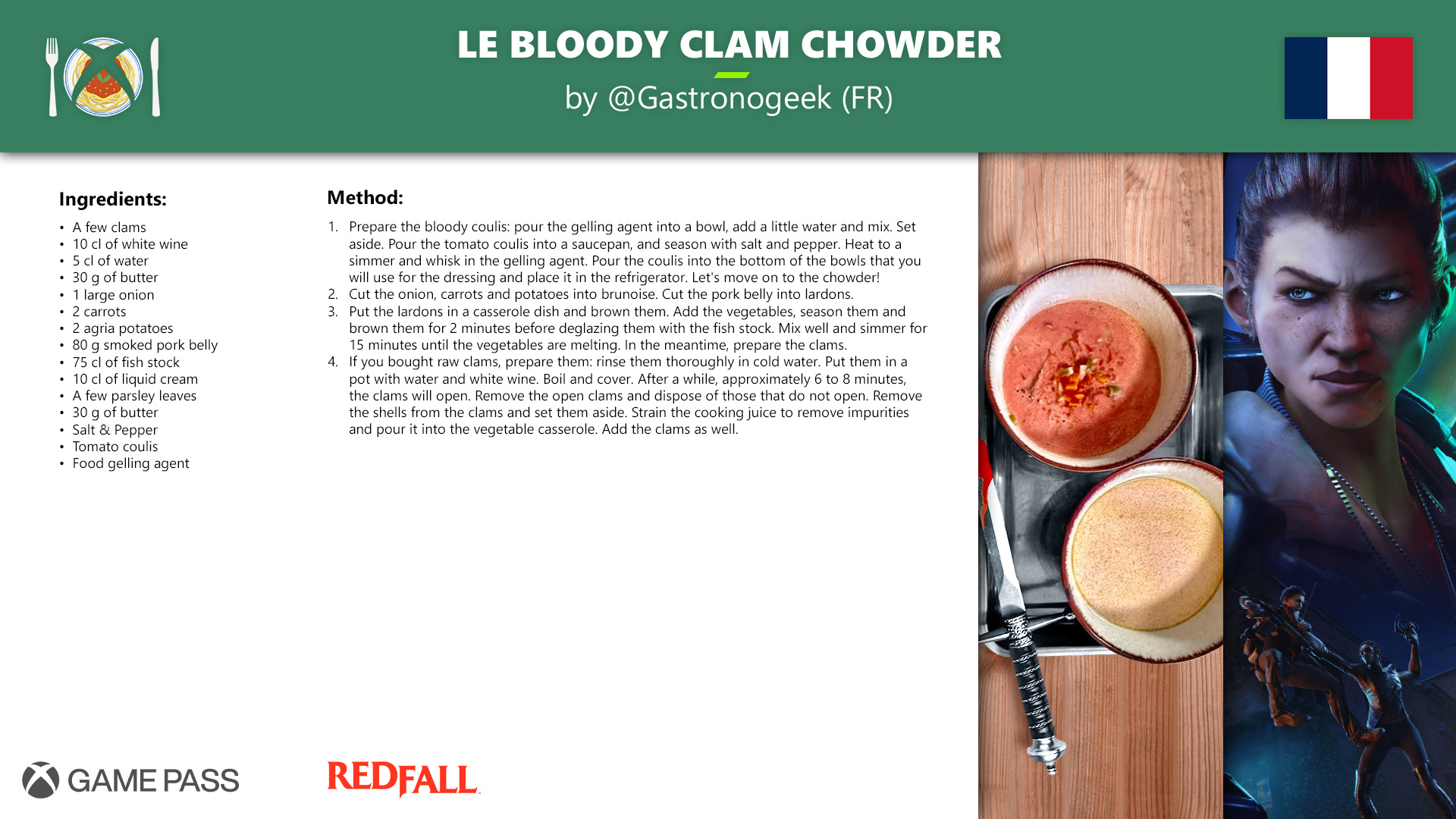 Game Pass Recipe - Le Bloody Clam Chowder