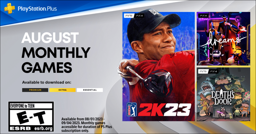 PlayStation Plus Monthly Games for August: PGA Tour 2K23, Dreams, Death’s Door 