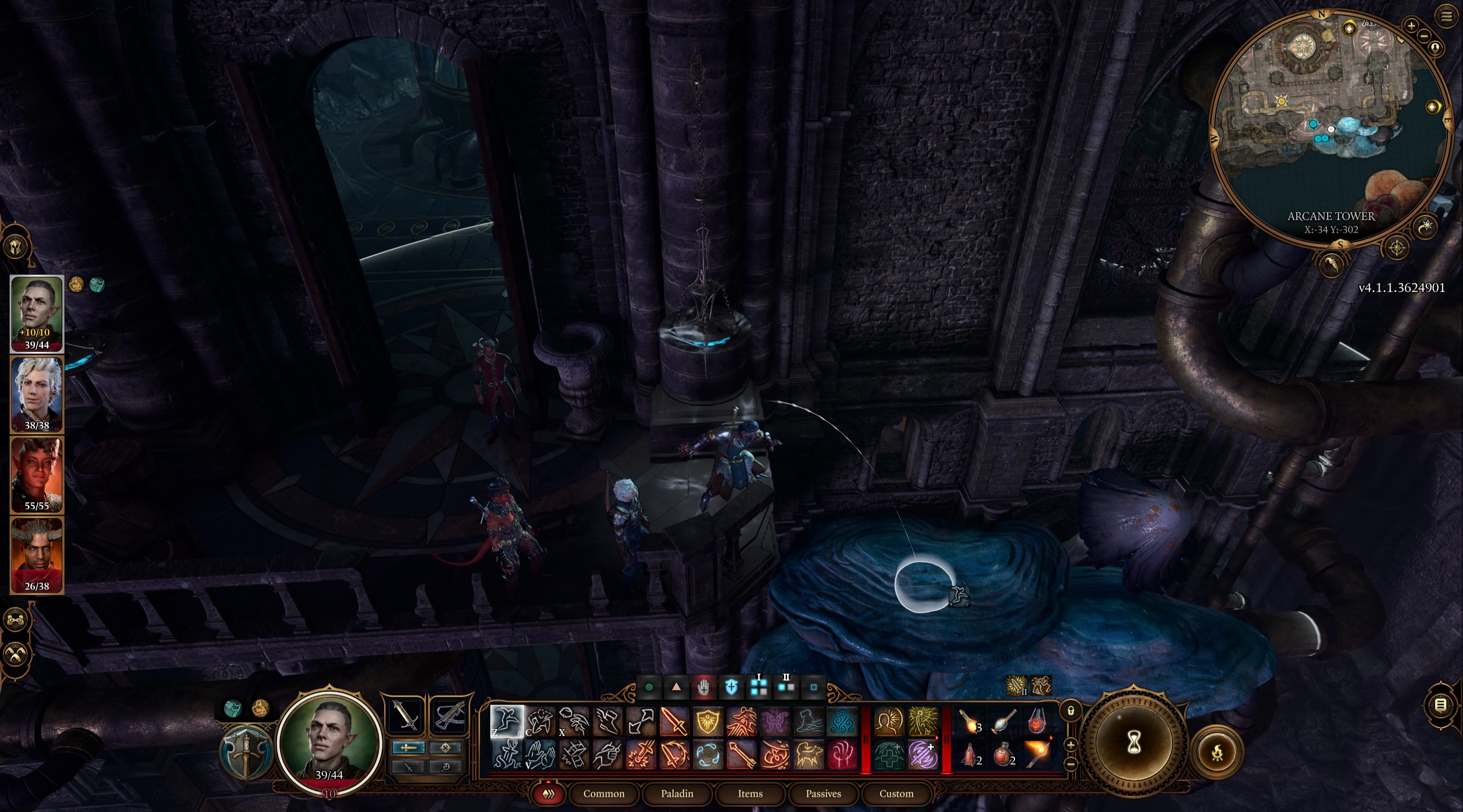 Jumping from south balcony Arcane tower to blue mushroom Baldur's Gate 3