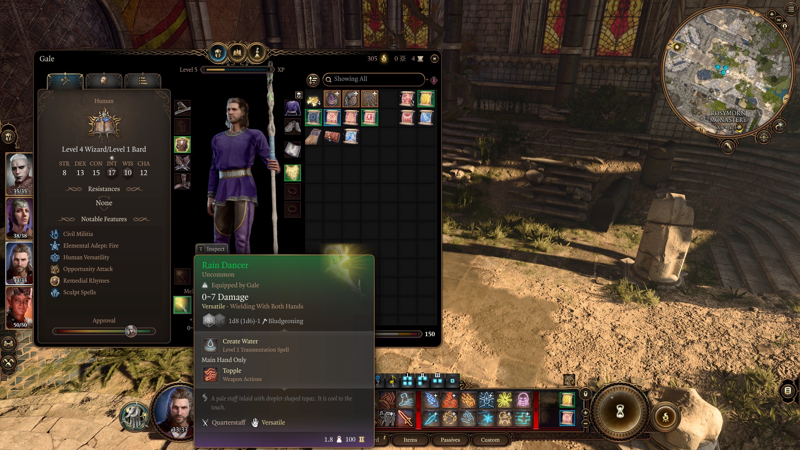 baldur's gate 3 rain dancer quarterstaff