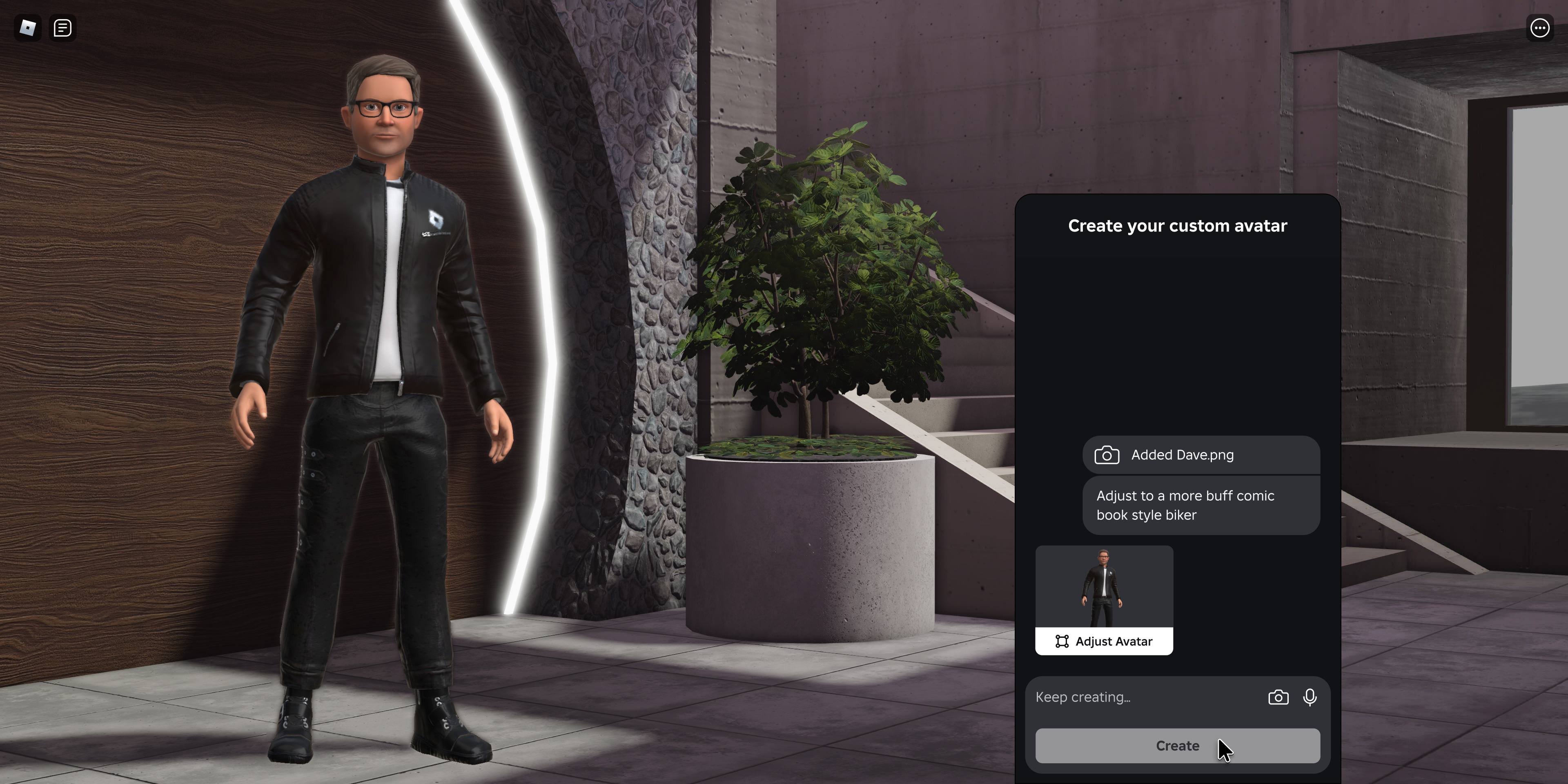 Dave showing how easy it will be to create an avatar