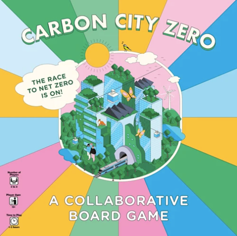 The cover of the Carbon City Zero board game.