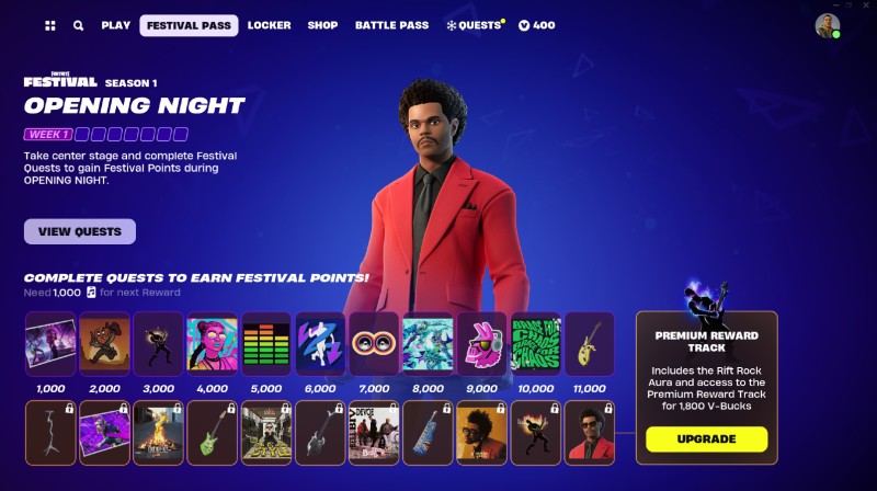 Fortnite Festival Chapter 5 Season 1 The Weeknd Battle Pass Track Rock Band