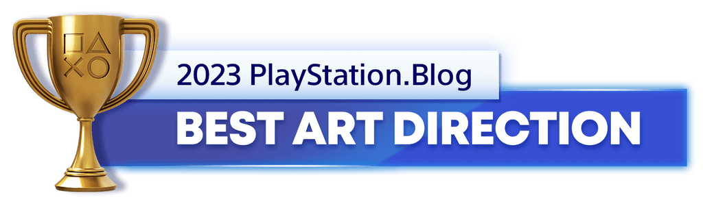 Gold Trophy for the 2023 PlayStation Blog Best Art Direction Winner