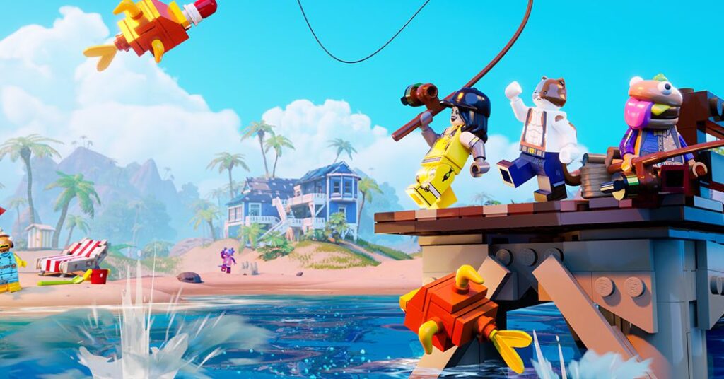 Even Lego Fortnite loves a fishing minigame