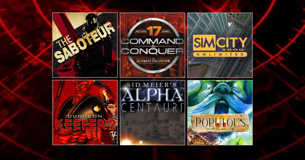 EA has added nine of its classic PC titles to Steam including Dungeon Keeper, Populous, Sim City 3000, The Saboteur, and more