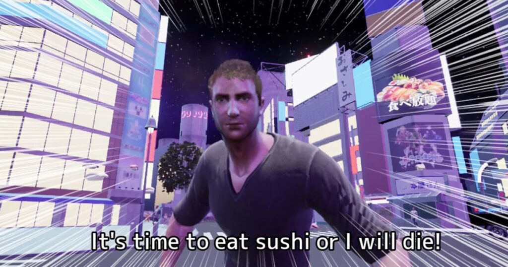 I am obsessed with this new Nintendo Switch game where you are a man who will die if he doesn't eat sushi