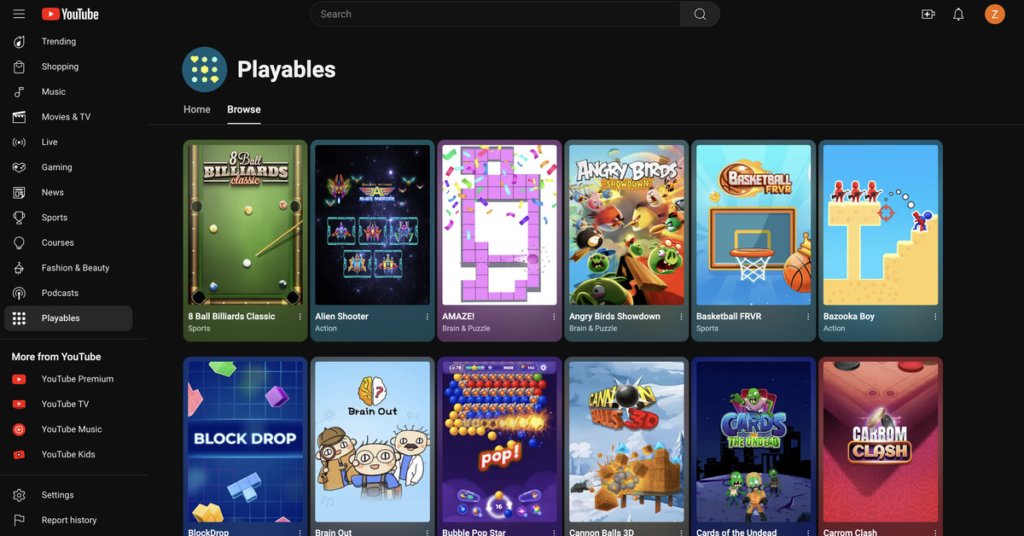 YouTube’s Playables is giving AddictingGames.com