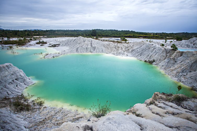 mining hole filled with water