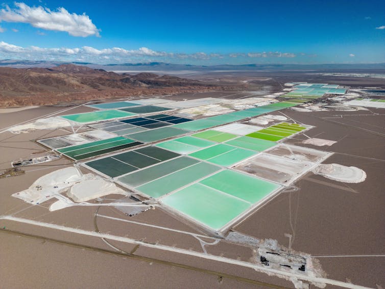 Lithium fields in the Atacama Desert of Chile