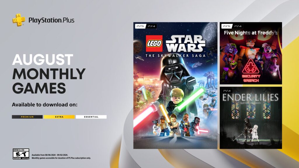 PlayStation Plus Monthly Games for August: LEGO Star Wars The Skywalker Saga, FNAF Security Breach, Ender Lilies: Quietus of the Knights 