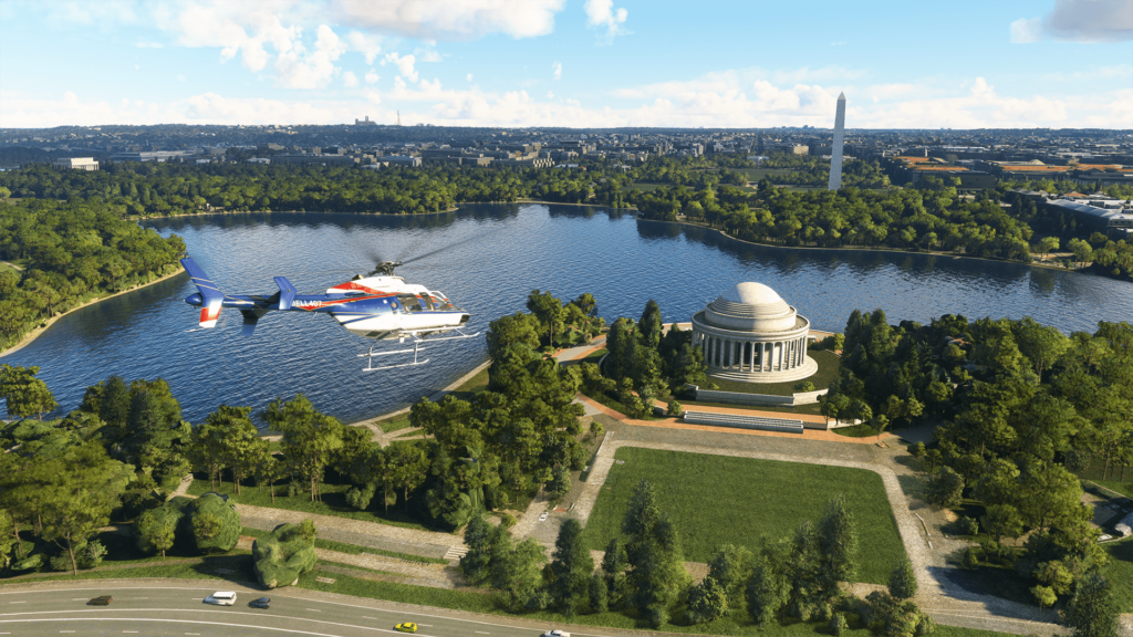 Helicopter over washington D.C.