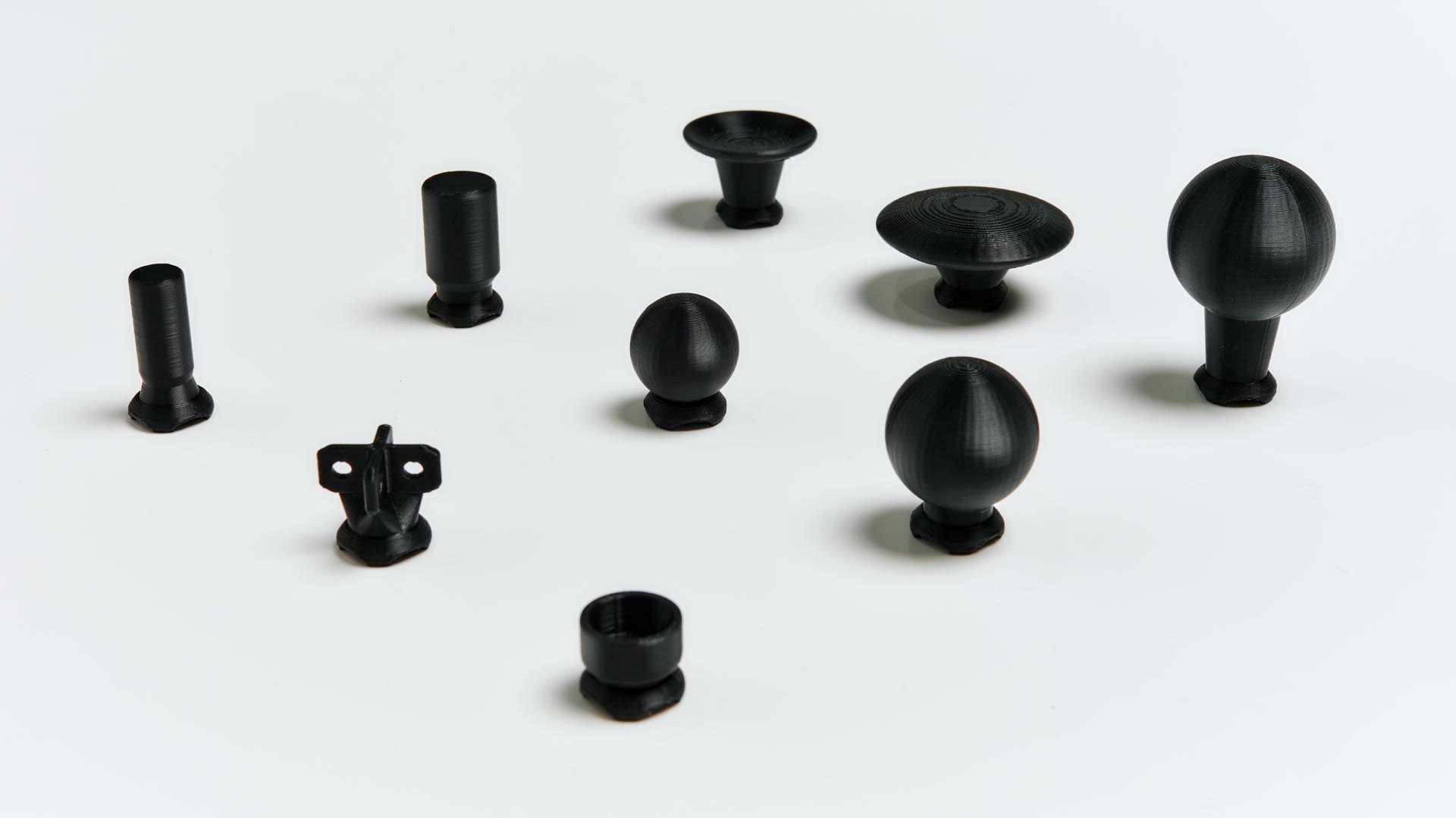 Image of the various 3D thumbstick toppers