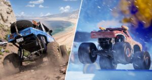 Monster Jam Showdown feels a bit like what would happen if Forza Horizon had a baby with my childhood, and that’s cool