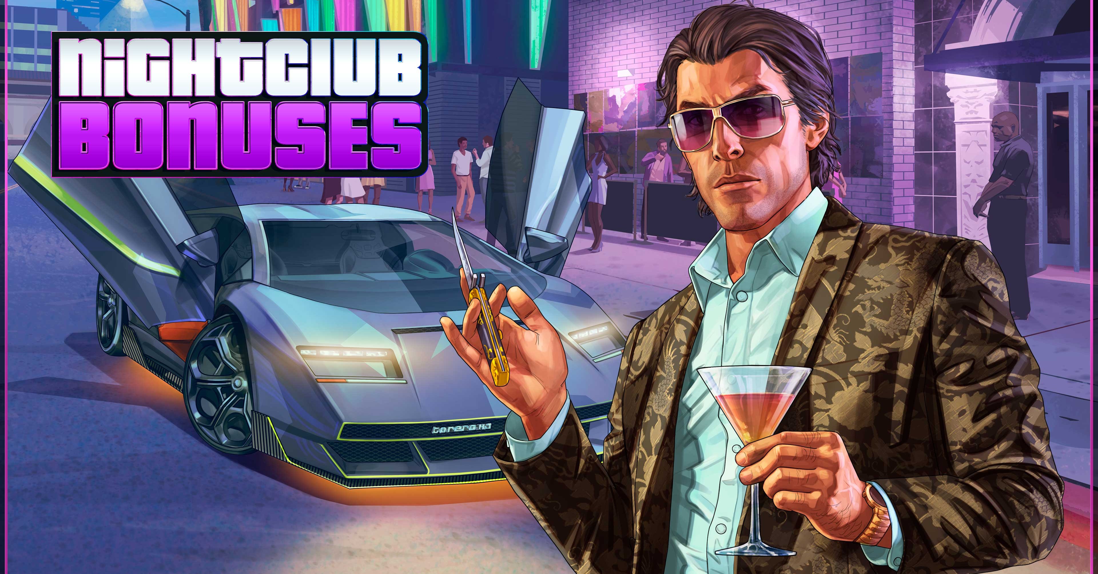 GTA Online promo art for Nightclub Bonuses