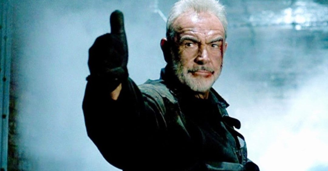 Sean Connery as John Patrick Mason giving a thumbs up in The Rock (1996).