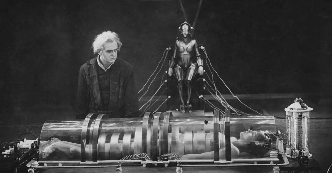 Rotwang, his Machine-Person, and Maria from Metropolis (1927).