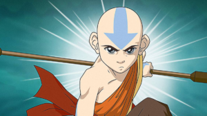 An image of Aang from Nickelodeon's Avatar: The Last Airbender, crouched in a heroic stance.