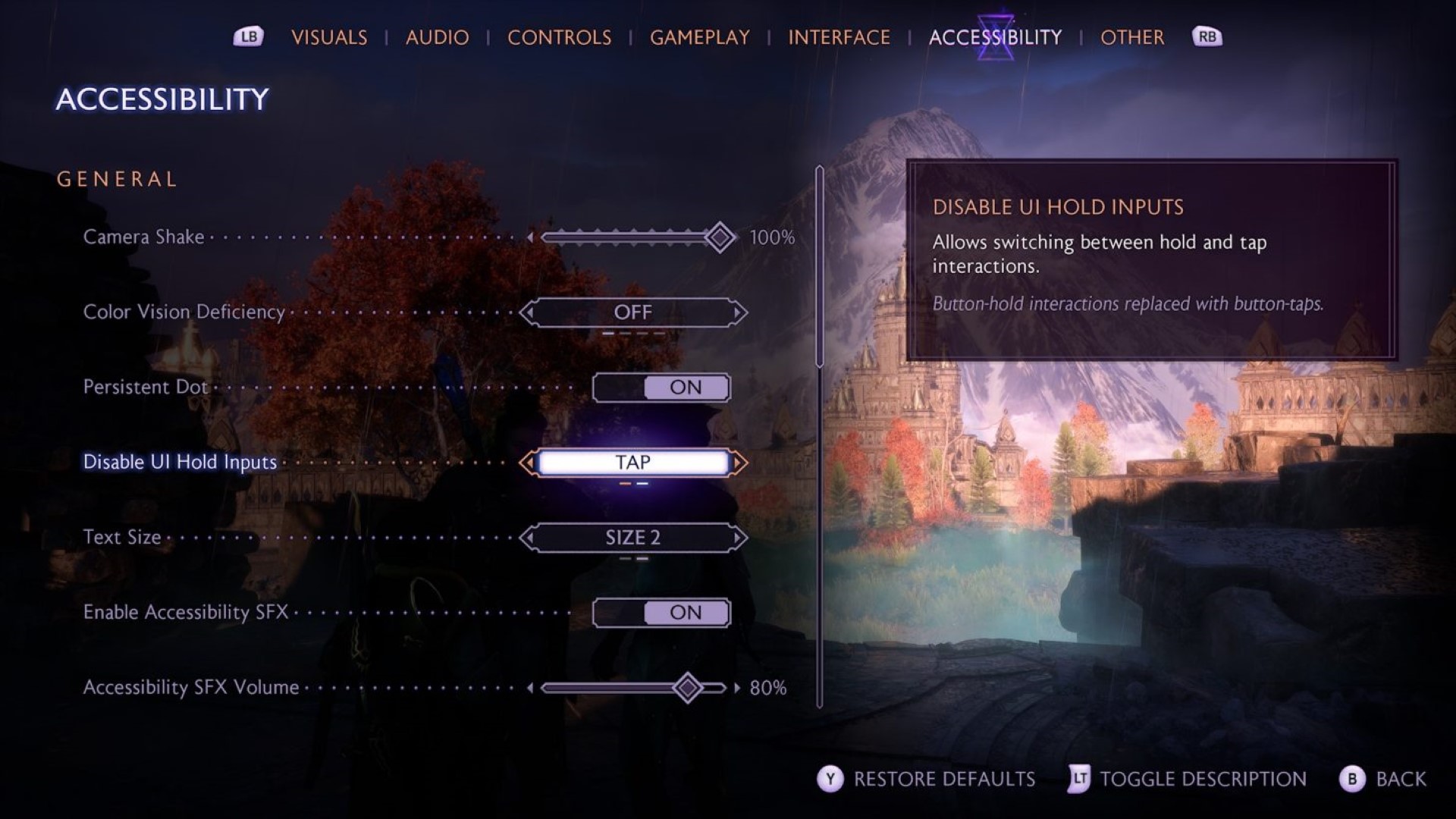 Dragon Age: The Veilguard gameplay menu