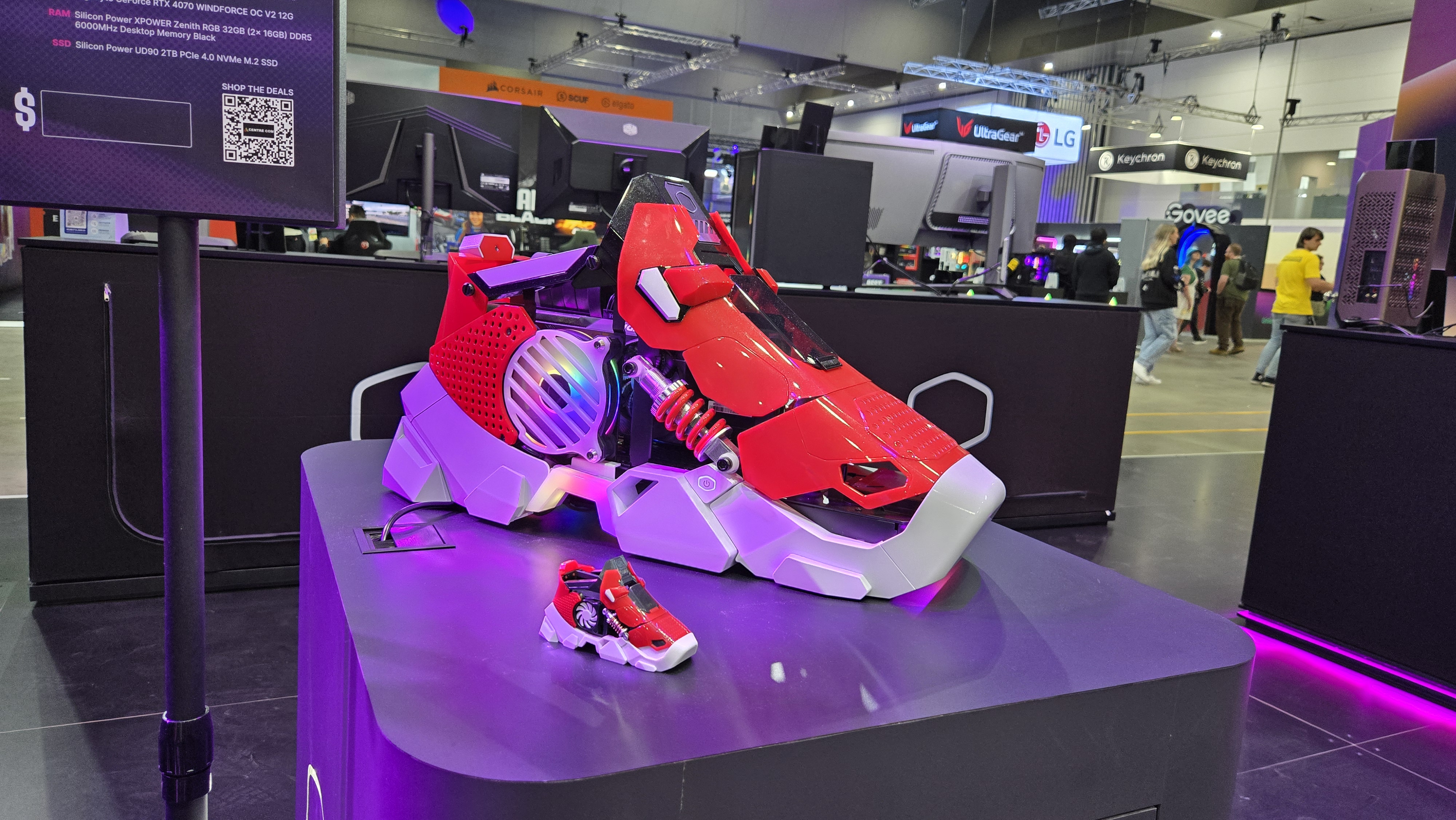 Custom gaming PCs on the showfloor at PAX Australia.