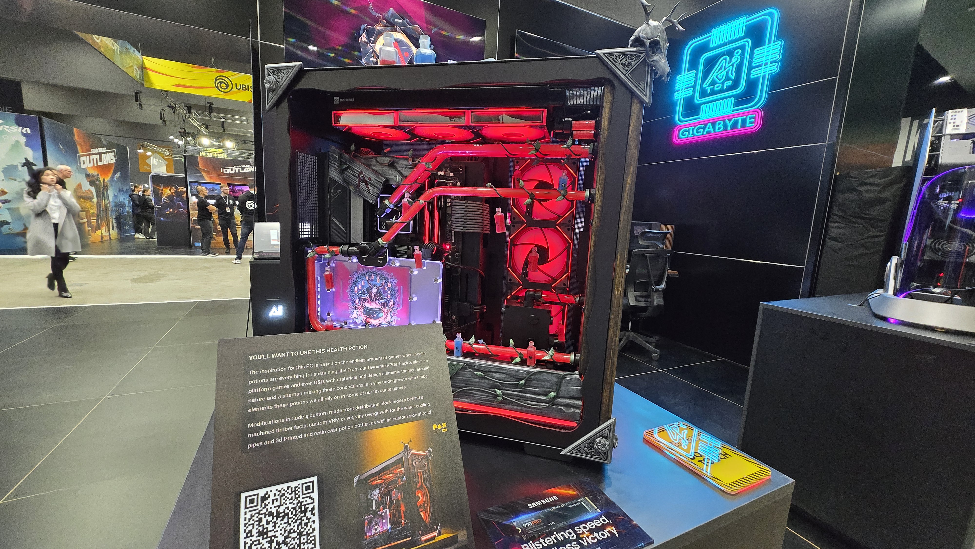 Custom gaming PCs on the showfloor at PAX Australia.