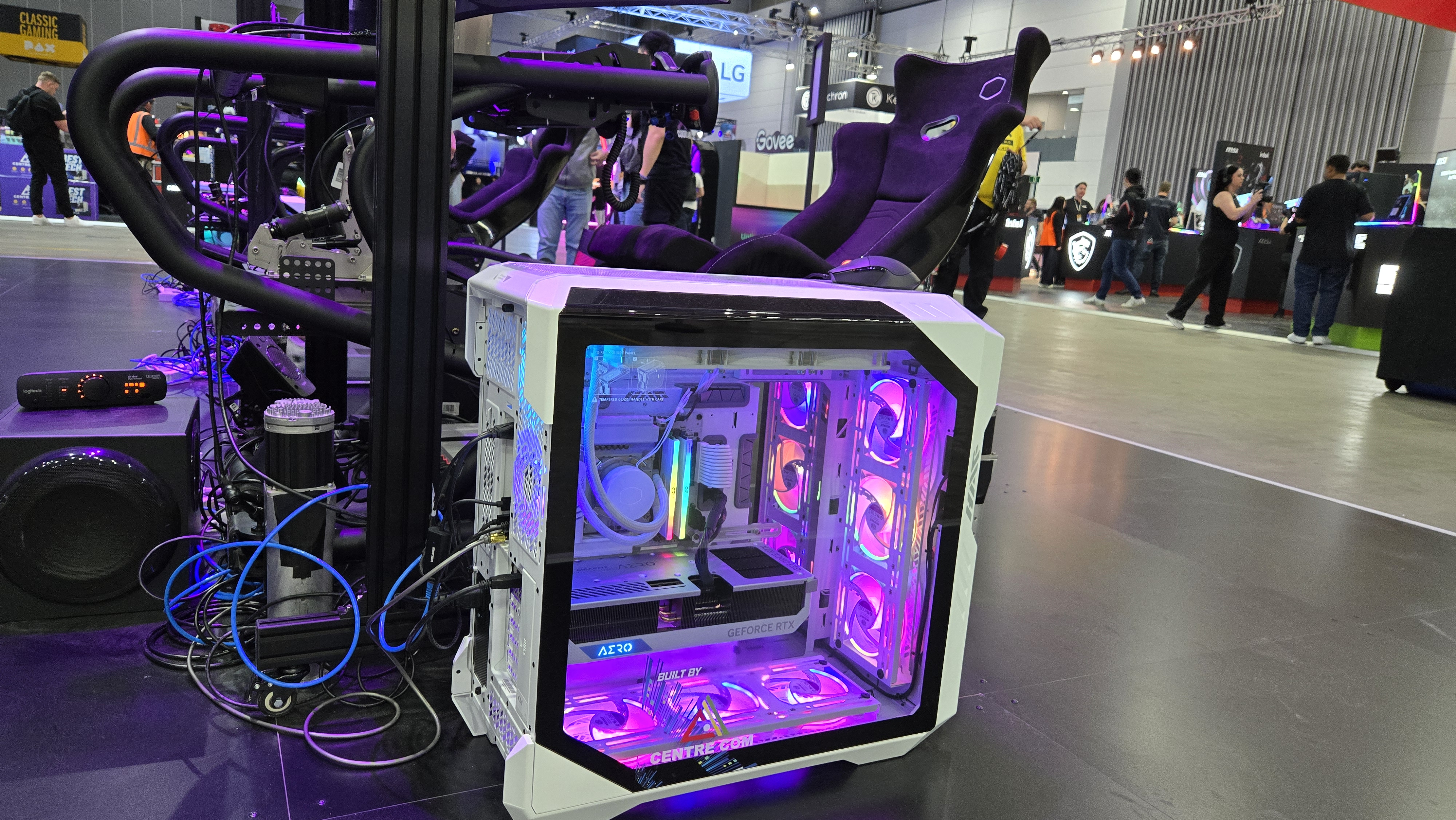 Custom gaming PCs on the showfloor at PAX Australia.