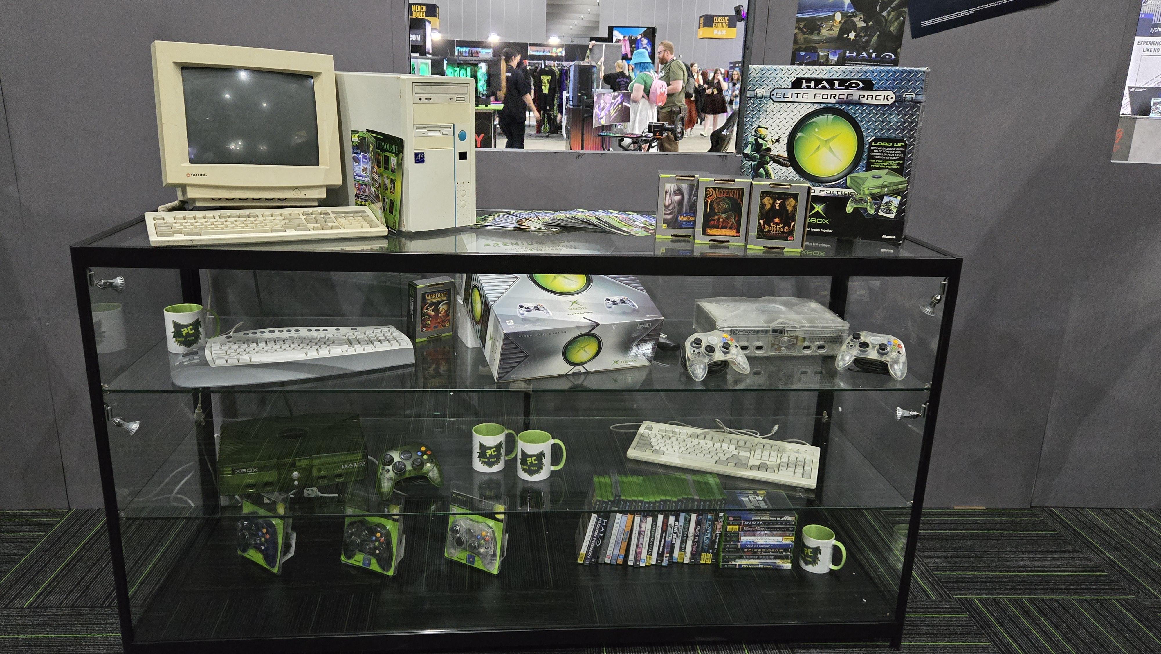 Custom gaming PCs on the showfloor at PAX Australia.