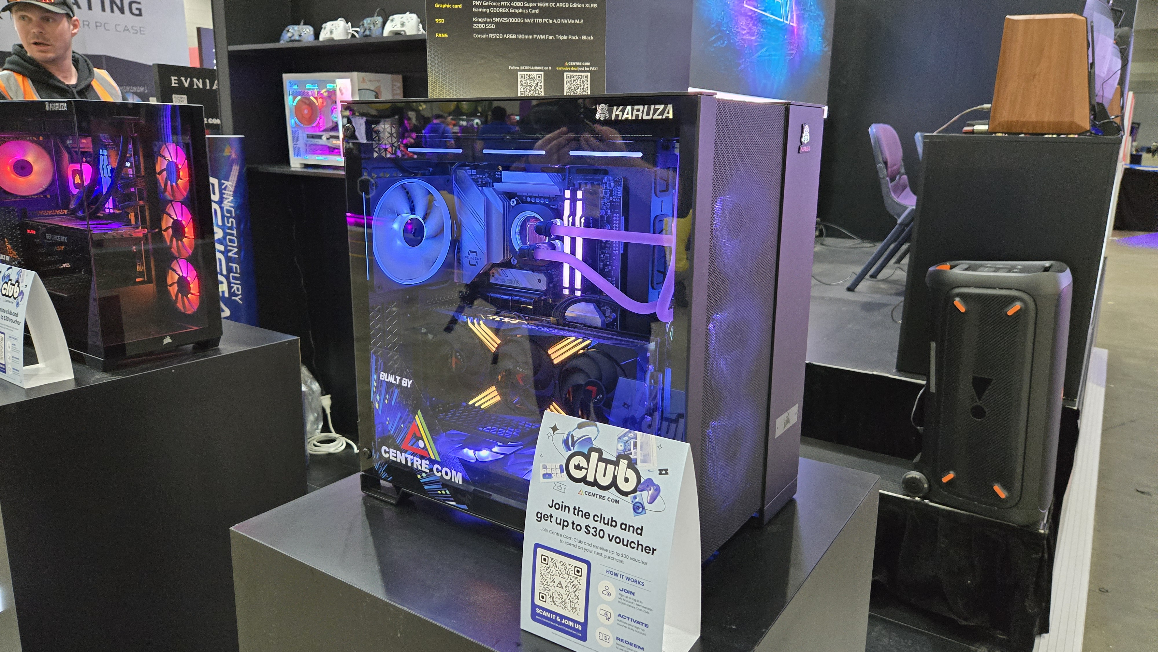 Custom gaming PCs on the showfloor at PAX Australia.