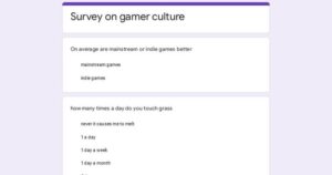 Survey on gamer culture for a paper